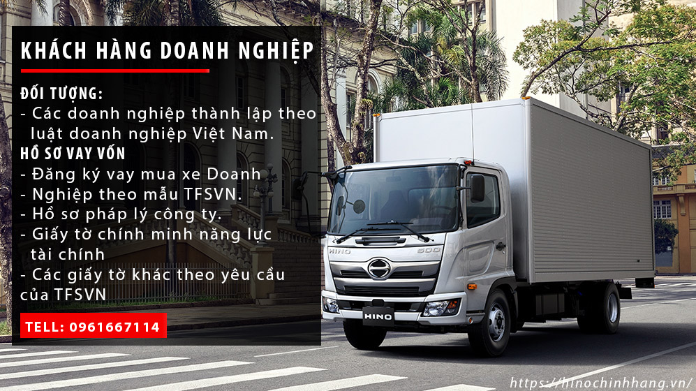 điều kiện đăng ký mua xe hino cho khách hàng doanh nghiệp với tài chính hino