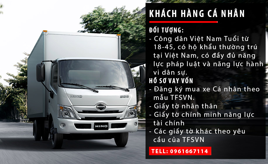 đăng ký dịch vụ tài chính hino với khác hàng cá nhân